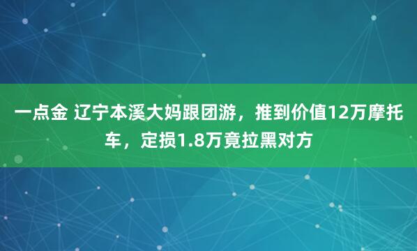 一点金 辽宁本溪大妈跟团游，推到价值12万摩托车，定损1.8万竟拉黑对方